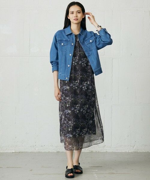 L size ONWARD(大きいサイズ) / エルサイズオンワード ロング・マキシ丈ワンピース | 【カタログ掲載・洗える】ボタニカルフラワープリント ワンピース | 詳細7