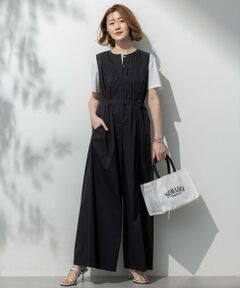 L size ONWARD(大きいサイズ) / エルサイズオンワード サロペット・オールインワン | 【撥水性/接触冷感/洗える】ストレッチタイプライター オールインワン