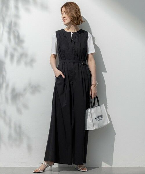 L size ONWARD(大きいサイズ) / エルサイズオンワード サロペット・オールインワン | 【撥水性/接触冷感/洗える】ストレッチタイプライター オールインワン | 詳細1