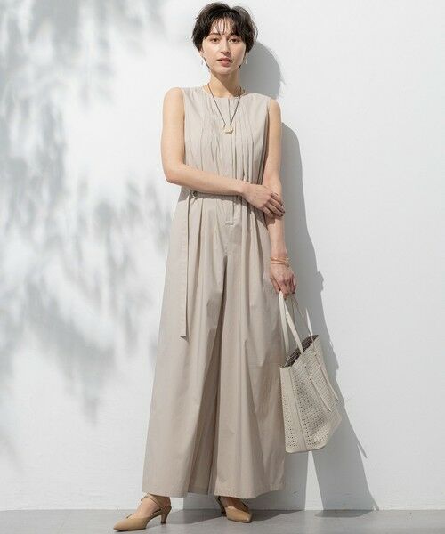 L size ONWARD(大きいサイズ) / エルサイズオンワード サロペット・オールインワン | 【撥水性/接触冷感/洗える】ストレッチタイプライター オールインワン | 詳細4