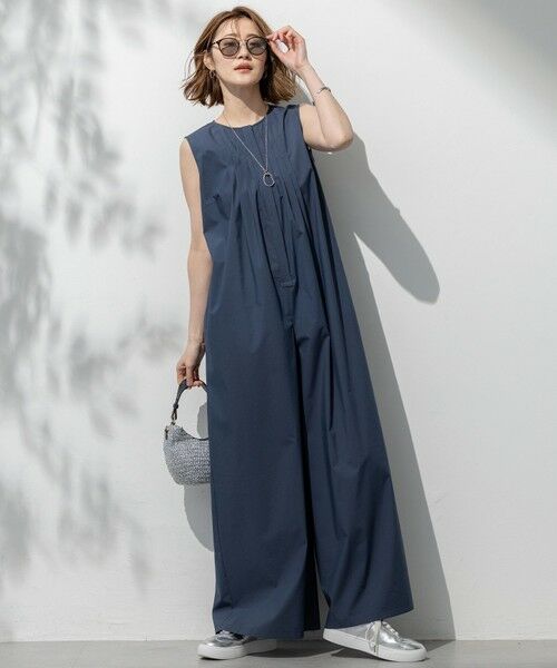 L size ONWARD(大きいサイズ) / エルサイズオンワード サロペット・オールインワン | 【撥水性/接触冷感/洗える】ストレッチタイプライター オールインワン | 詳細6