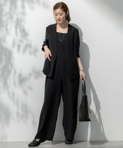 L size ONWARD(大きいサイズ) / エルサイズオンワード サロペット・オールインワン | 【一部店舗限定/吸水速乾/UVカット/接触冷感/洗える】ストレッチジョーゼット オールインワン | 詳細5