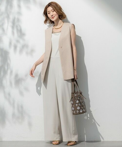 L size ONWARD(大きいサイズ) / エルサイズオンワード サロペット・オールインワン | 【一部店舗限定/吸水速乾/UVカット/接触冷感/洗える】ストレッチジョーゼット オールインワン | 詳細17