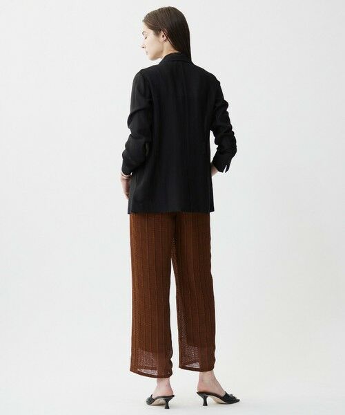 L size ONWARD(大きいサイズ) / エルサイズオンワード その他パンツ | スクエアチェックレノクロス ワイドストレートパンツ | 詳細4