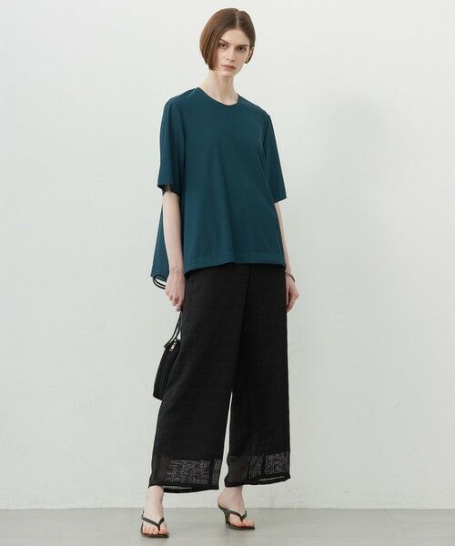 L size ONWARD(大きいサイズ) / エルサイズオンワード その他パンツ | スクエアチェックレノクロス ワイドストレートパンツ | 詳細15