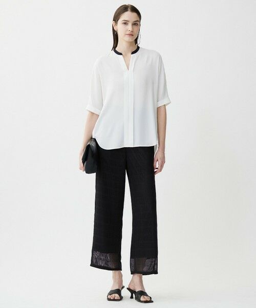 L size ONWARD(大きいサイズ) / エルサイズオンワード その他パンツ | スクエアチェックレノクロス ワイドストレートパンツ | 詳細17