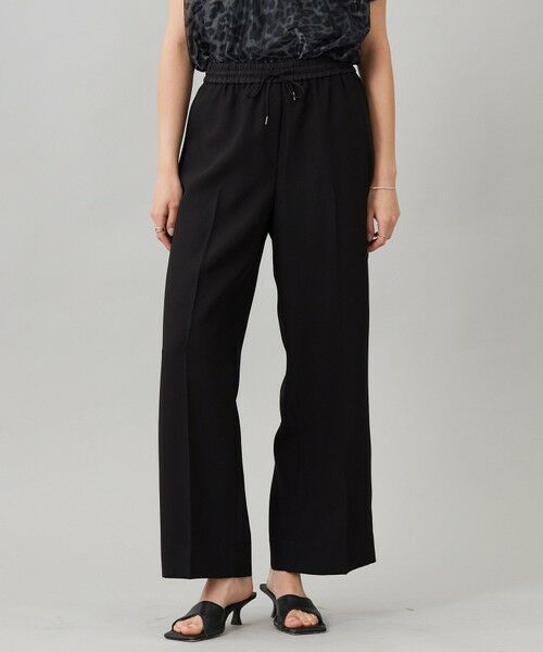 L size ONWARD(大きいサイズ)/エルサイズオンワード 【新色追加・UVケア・接触冷感・速乾・防シワ・洗える】 FluidBackSatin ワイドパンツ ブラック系 48 L size ONWARD(大きいサイズ)/エルサイズオンワード 【新色追加・UVケア・接触冷感・速乾・防シワ・洗える】 FluidBackSatin ワイドパンツ ブラック系 48