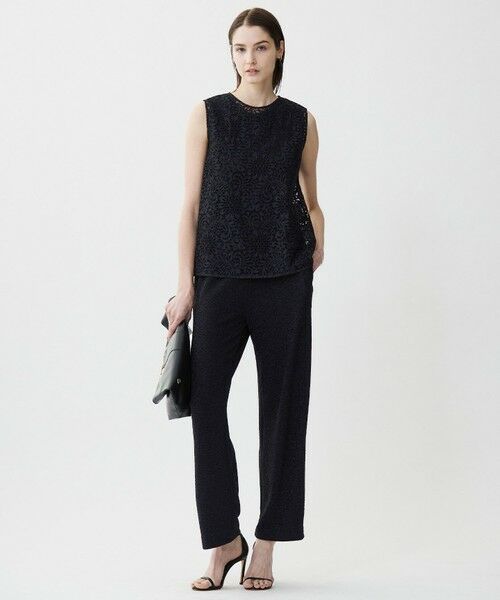 L size ONWARD(大きいサイズ) / エルサイズオンワード その他パンツ | 【洗える】 シャイニーラメジャガード セミワイドパンツ | 詳細1