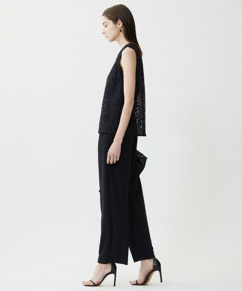 L size ONWARD(大きいサイズ) / エルサイズオンワード その他パンツ | 【洗える】 シャイニーラメジャガード セミワイドパンツ | 詳細2