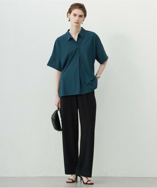 L size ONWARD(大きいサイズ) / エルサイズオンワード その他パンツ | 【洗える】 シャイニーラメジャガード セミワイドパンツ | 詳細4