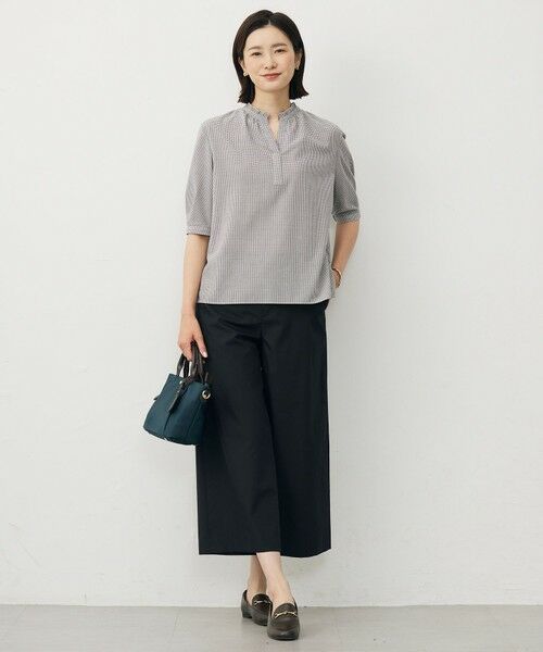 L size ONWARD(大きいサイズ) / エルサイズオンワード その他パンツ | 【洗える】ソフトシャンブレー クロップド パンツ | 詳細4