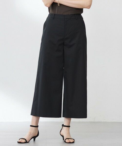 L size ONWARD(大きいサイズ) / エルサイズオンワード その他パンツ | 【洗える】ソフトシャンブレー クロップド パンツ(ブラック系)