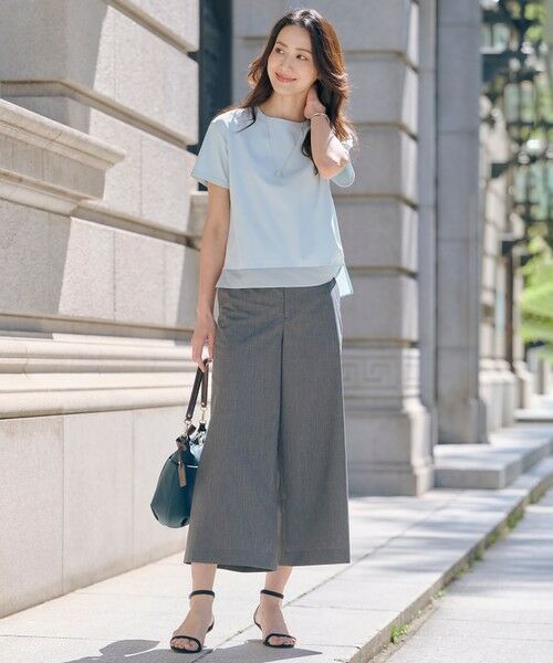 L size ONWARD(大きいサイズ) / エルサイズオンワード その他パンツ | 【洗える】ソフトシャンブレー クロップド パンツ | 詳細8