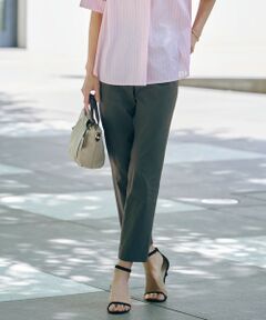 L size ONWARD(大きいサイズ) / エルサイズオンワード その他パンツ | 【洗える】セルロースリネンストレッチ テーパード パンツ