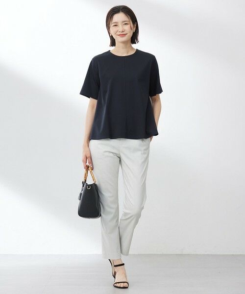 L size ONWARD(大きいサイズ) / エルサイズオンワード その他パンツ | 【洗える】セルロースリネンストレッチ テーパード パンツ | 詳細5