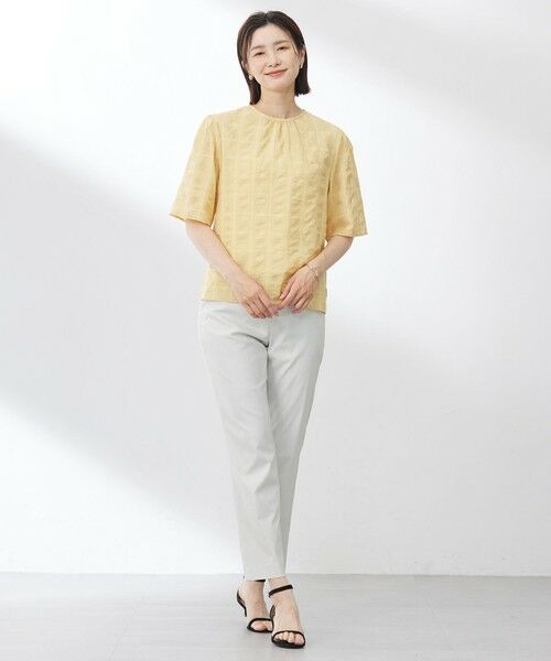 L size ONWARD(大きいサイズ) / エルサイズオンワード その他パンツ | 【洗える】セルロースリネンストレッチ テーパード パンツ | 詳細6