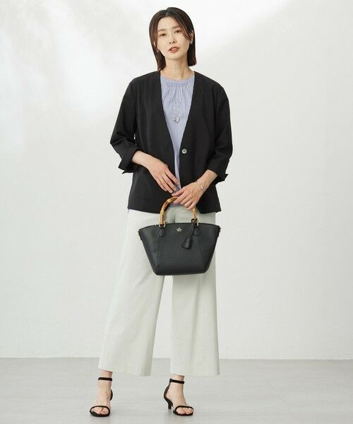 L size ONWARD(大きいサイズ) / エルサイズオンワード その他パンツ | 【洗える】セルロースリネンストレッチ イージー パンツ | 詳細5