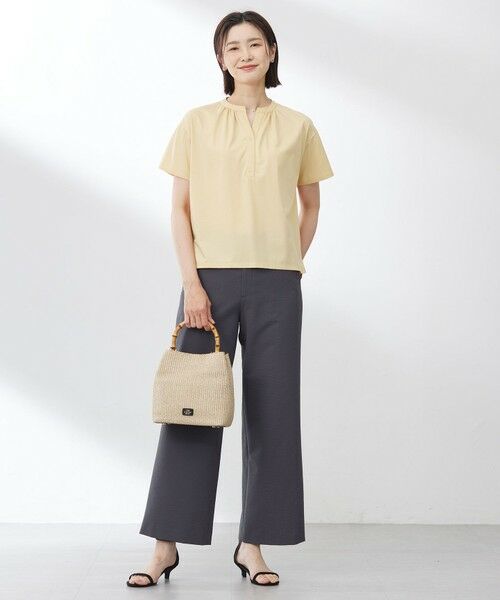 L size ONWARD(大きいサイズ) / エルサイズオンワード その他パンツ | 【洗える・吸水速乾】DRYライトサッカー ワイド パンツ | 詳細3