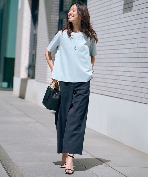 L size ONWARD(大きいサイズ) / エルサイズオンワード その他パンツ | 【洗える】Crispyツイル ストレート パンツ | 詳細1