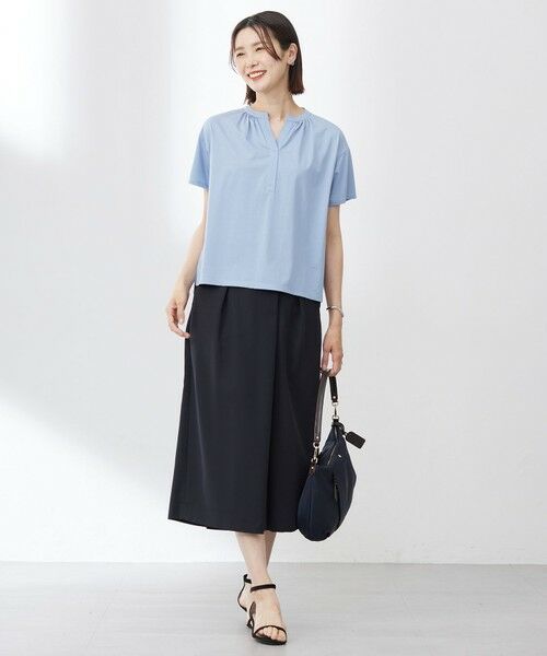 L size ONWARD(大きいサイズ) / エルサイズオンワード ショート・ハーフ・半端丈パンツ | 【洗える】Crispyツイル クロップド パンツ | 詳細2