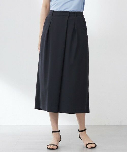 L size ONWARD(大きいサイズ) / エルサイズオンワード ショート・ハーフ・半端丈パンツ | 【洗える】Crispyツイル クロップド パンツ(ブラック系)