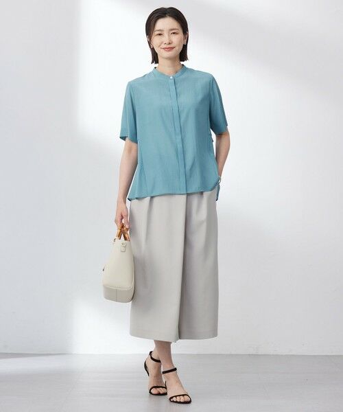 L size ONWARD(大きいサイズ) / エルサイズオンワード ショート・ハーフ・半端丈パンツ | 【洗える】Crispyツイル クロップド パンツ | 詳細15