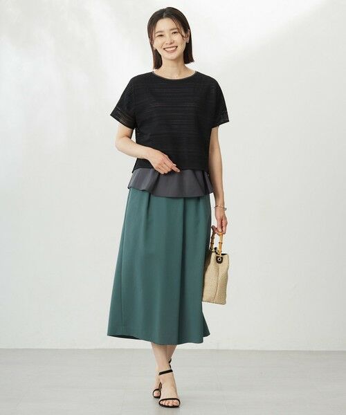 L size ONWARD(大きいサイズ) / エルサイズオンワード ショート・ハーフ・半端丈パンツ | 【洗える】Crispyツイル クロップド パンツ | 詳細22