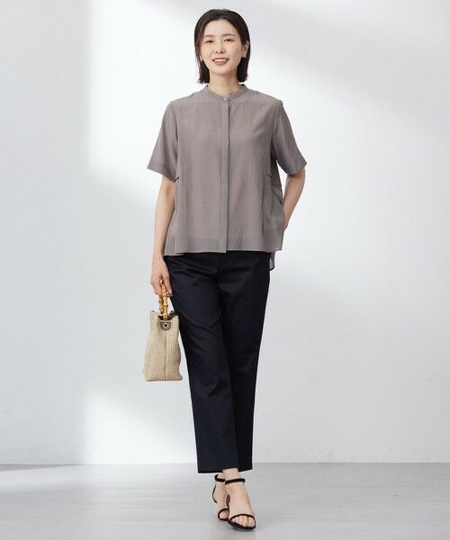 L size ONWARD(大きいサイズ) / エルサイズオンワード その他パンツ | 【WEB限定・洗える】シャンブレーサテン テーパード パンツ | 詳細21