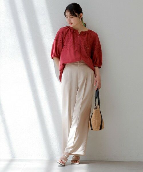 L size ONWARD(大きいサイズ) / エルサイズオンワード その他パンツ | 【接触冷感・速乾・UVカット・洗える】スイートクール ワイドパンツ | 詳細2