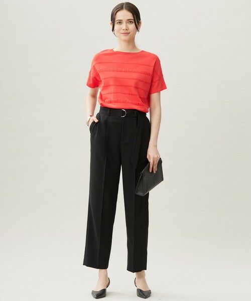 L size ONWARD(大きいサイズ) / エルサイズオンワード その他パンツ | 【カタログ掲載・セットアップ対応・接触冷感・UVカット・洗える】ライトリネンライクテーパード パンツ | 詳細14