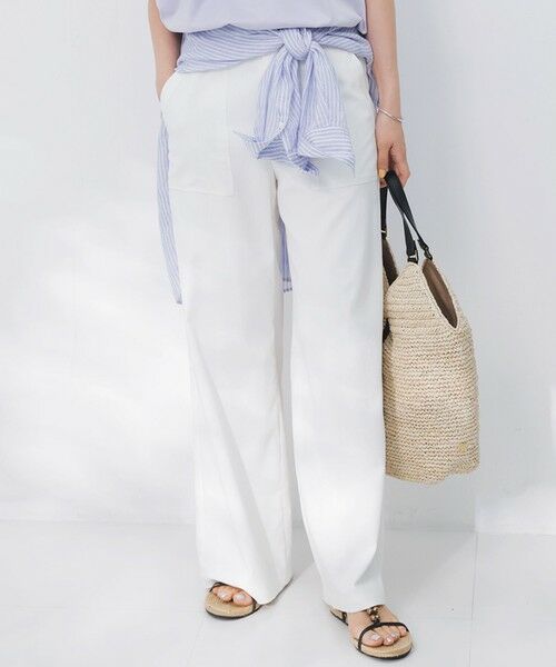 L size ONWARD(大きいサイズ) / エルサイズオンワード その他パンツ | 【吸水速乾/UVカット/洗える】ボディシェルドライオックス ベイカー パンツ(ホワイト系)