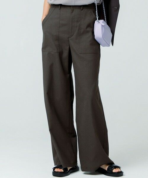 L size ONWARD(大きいサイズ)/エルサイズオンワード 【吸水速乾/UVカット/洗える】ボディシェルドライオックス ベイカー パンツ ダークブラウン系 50