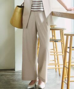 L size ONWARD(大きいサイズ) / エルサイズオンワード その他パンツ | 【洗える】トリアセスラブストレッチ ワイド パンツ