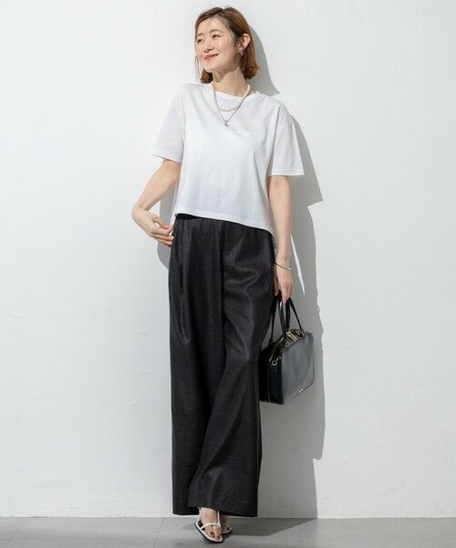 L size ONWARD(大きいサイズ) / エルサイズオンワード その他パンツ | 【洗える】トリアセスラブストレッチ ワイド パンツ | 詳細2