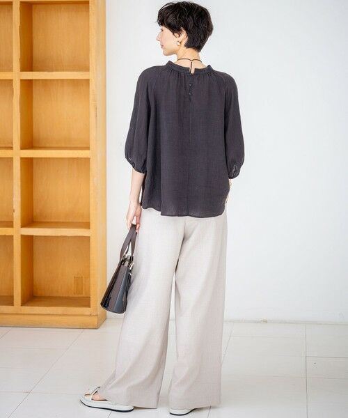 L size ONWARD(大きいサイズ) / エルサイズオンワード その他パンツ | 【洗える】トリアセスラブストレッチ ワイド パンツ | 詳細14