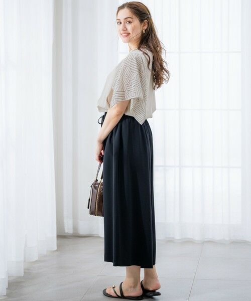 L size ONWARD(大きいサイズ) / エルサイズオンワード その他パンツ | 【Lサイズ限定/吸水速乾/UVカット/接触冷感/】ストレッチジョーゼット ガウチョパンツ | 詳細4