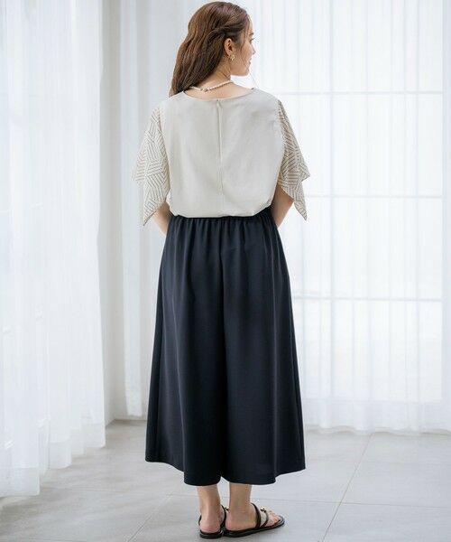 L size ONWARD(大きいサイズ) / エルサイズオンワード その他パンツ | 【Lサイズ限定/吸水速乾/UVカット/接触冷感/】ストレッチジョーゼット ガウチョパンツ | 詳細5