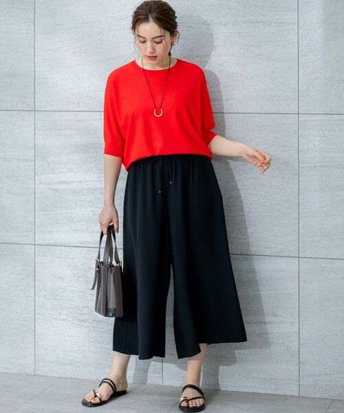 L size ONWARD(大きいサイズ) / エルサイズオンワード その他パンツ | 【Lサイズ限定/吸水速乾/UVカット/接触冷感/】ストレッチジョーゼット ガウチョパンツ | 詳細6