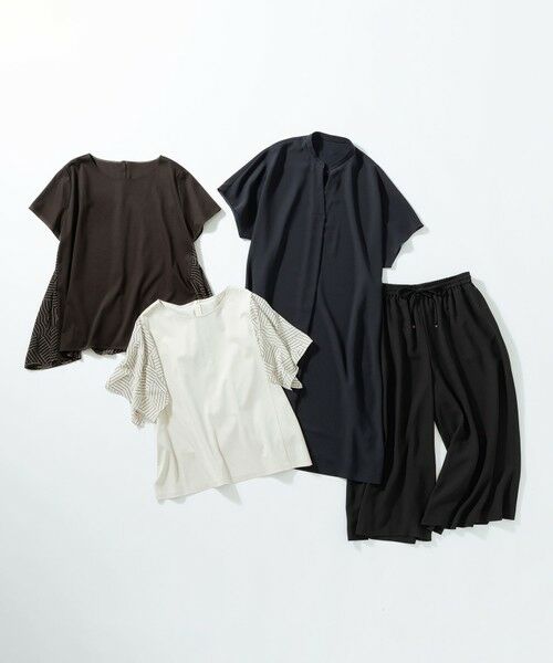 L size ONWARD(大きいサイズ) / エルサイズオンワード その他パンツ | 【Lサイズ限定/吸水速乾/UVカット/接触冷感/】ストレッチジョーゼット ガウチョパンツ | 詳細10