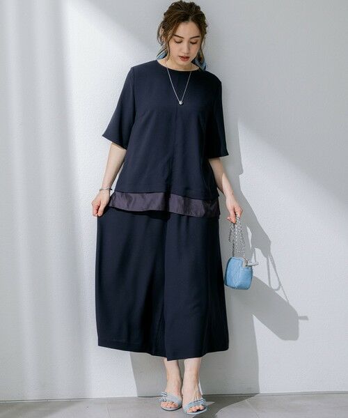 L size ONWARD(大きいサイズ) / エルサイズオンワード その他パンツ | 【Lサイズ限定/吸水速乾/UVカット/接触冷感/】ストレッチジョーゼット ガウチョパンツ | 詳細13