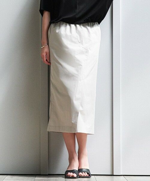 L size ONWARD(大きいサイズ)/エルサイズオンワード 【撥水・UVケア・洗える】 プルーフ4WAYタフタ スカート トープ系 44