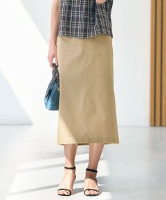 L size ONWARD(大きいサイズ) / エルサイズオンワード ミニ・ひざ丈スカート | 【洗える】シャンブレーサテン ナロー スカート