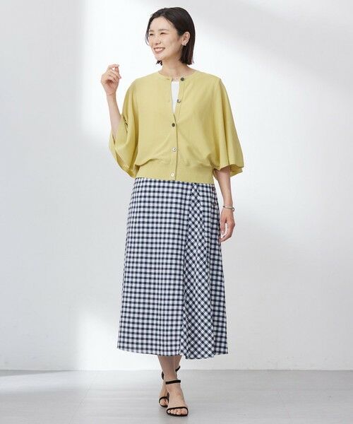 L size ONWARD(大きいサイズ) / エルサイズオンワード ミニ・ひざ丈スカート | 【洗える】アセVisギンガム フレアー スカート | 詳細12