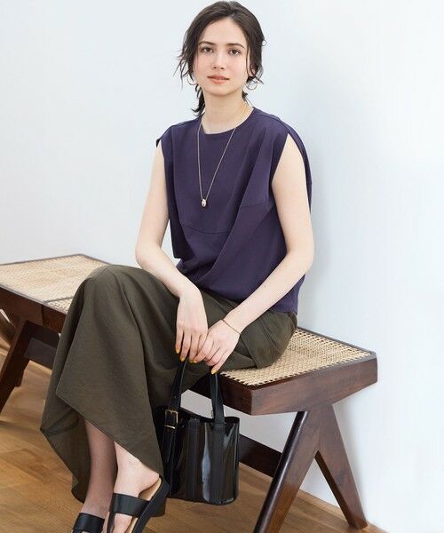 L size ONWARD(大きいサイズ) / エルサイズオンワード ミニ・ひざ丈スカート | 【SLOW/一部店舗限定】ブライトヴィンテージクロス Iライン スカート | 詳細15