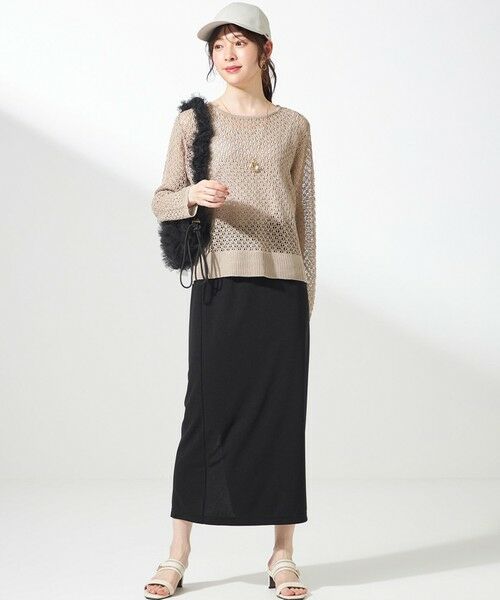 L size ONWARD(大きいサイズ) / エルサイズオンワード ミニ・ひざ丈スカート | 【UVケア ・ストレッチ・洗える】2WAYジョーゼットジャージーナロー スカート | 詳細7