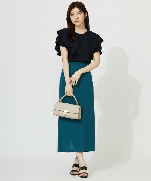 L size ONWARD(大きいサイズ) / エルサイズオンワード ミニ・ひざ丈スカート | 【UVケア ・ストレッチ・洗える】2WAYジョーゼットジャージーナロー スカート | 詳細19