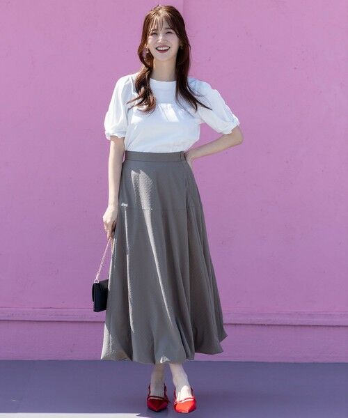 L size ONWARD(大きいサイズ) / エルサイズオンワード ミニ・ひざ丈スカート | 【洗える】バルーン スカート | 詳細8