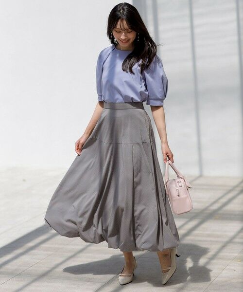 L size ONWARD(大きいサイズ) / エルサイズオンワード ミニ・ひざ丈スカート | 【洗える】バルーン スカート | 詳細10