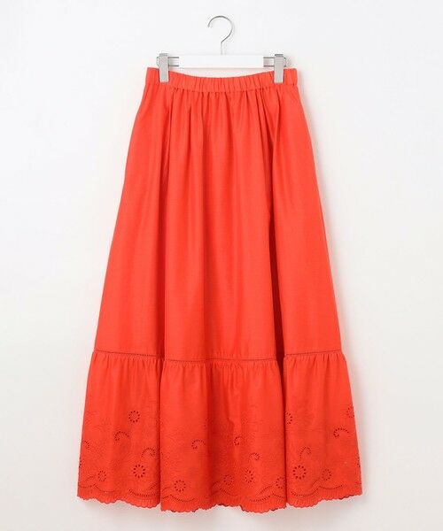 L size ONWARD(大きいサイズ) / エルサイズオンワード ミニ・ひざ丈スカート | 【カタログ掲載・接触冷感・洗える】エンブロイダリーローンティアード スカート | 詳細4