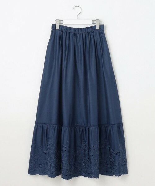 L size ONWARD(大きいサイズ) / エルサイズオンワード ミニ・ひざ丈スカート | 【カタログ掲載・接触冷感・洗える】エンブロイダリーローンティアード スカート | 詳細8